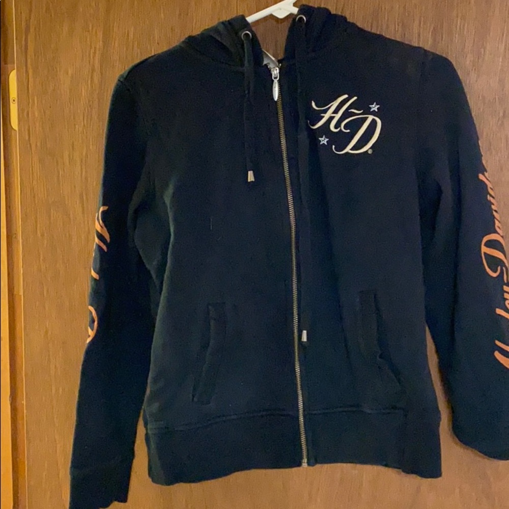 Harley Davidson zip-up hoodie with gems